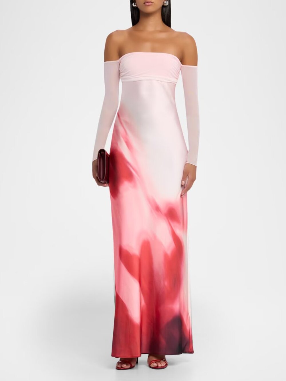 Significant Other NWT Brianna Off-The-Shoulder Maxi Dress in Rosewater Haze sz 8